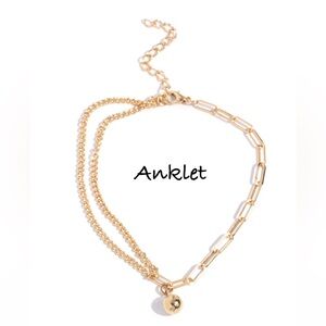 Gold Paperclip Chain Anklet